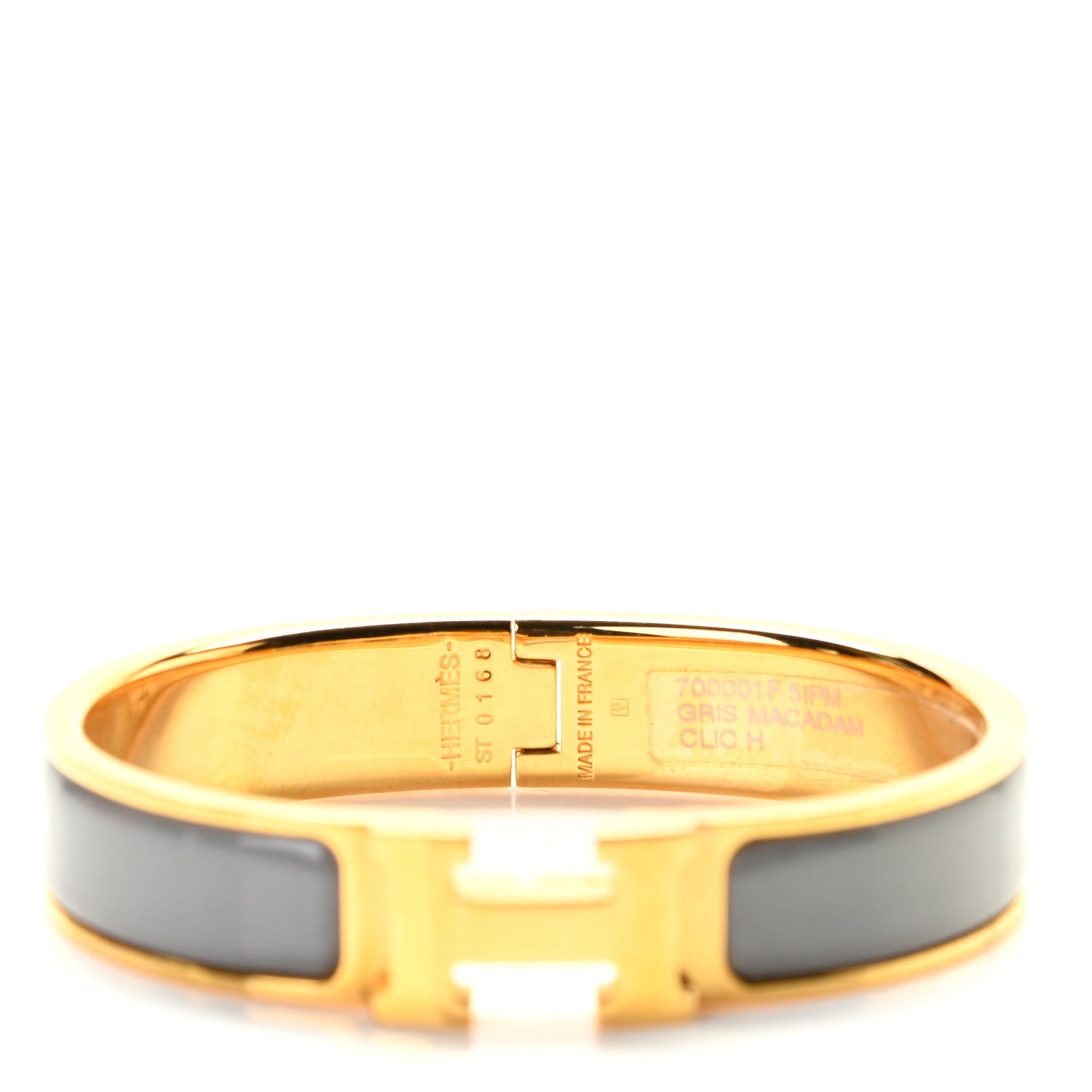 Hermes Enamel Narrow Clic Clac H Bracelet PM Gris Macadam 4 of 5