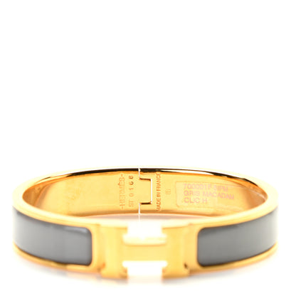 Hermes Enamel Narrow Clic Clac H Bracelet PM Gris Macadam 4 of 5