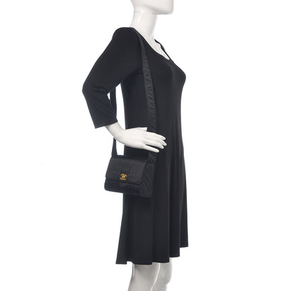 Chanel Satin Vertical Quilt Mini Flap Shoulder Bag Black 2 of 15