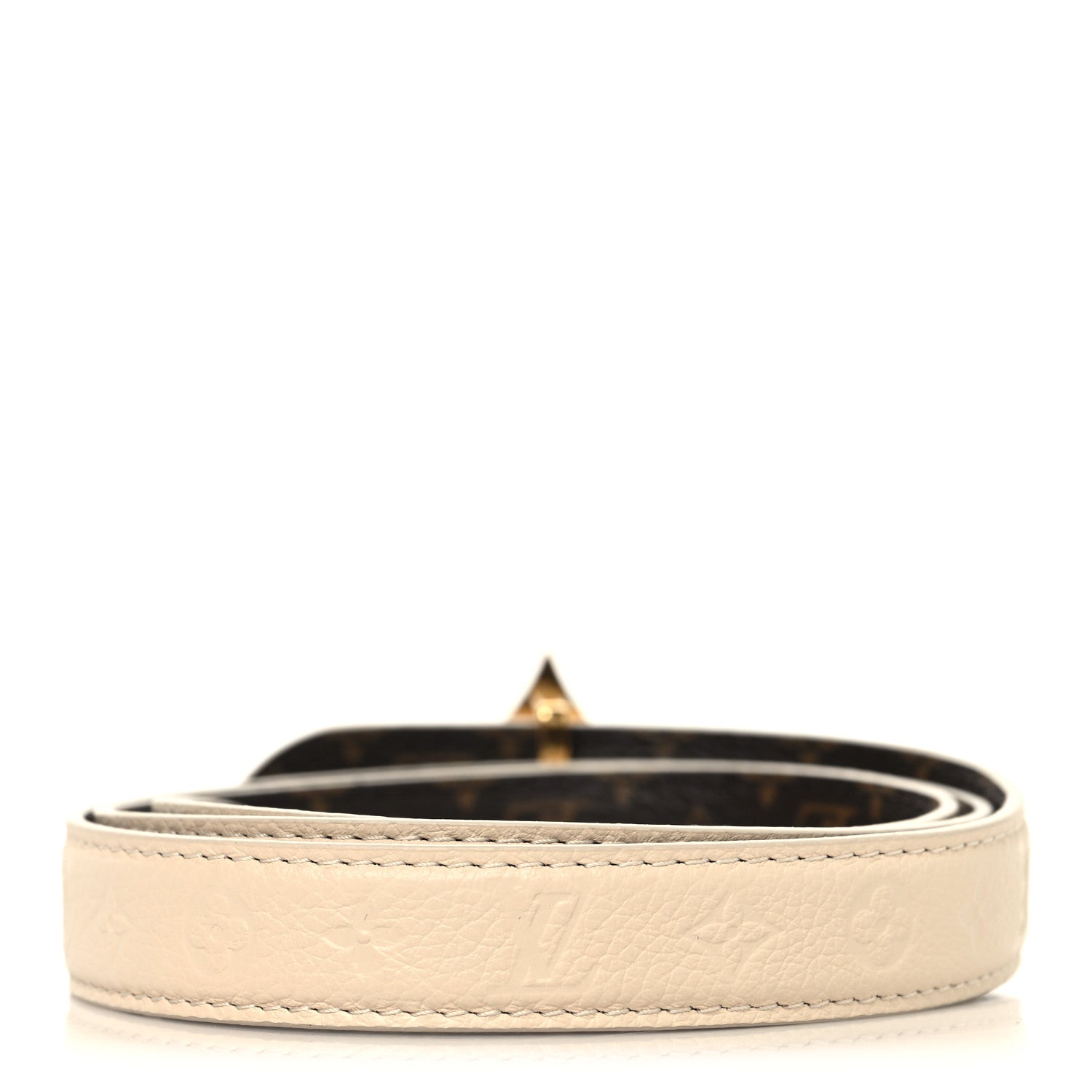 Louis Vuitton Monogram Empreinte 20mm Flowergram Reversible 80 32 Belt Cream 2 of 7
