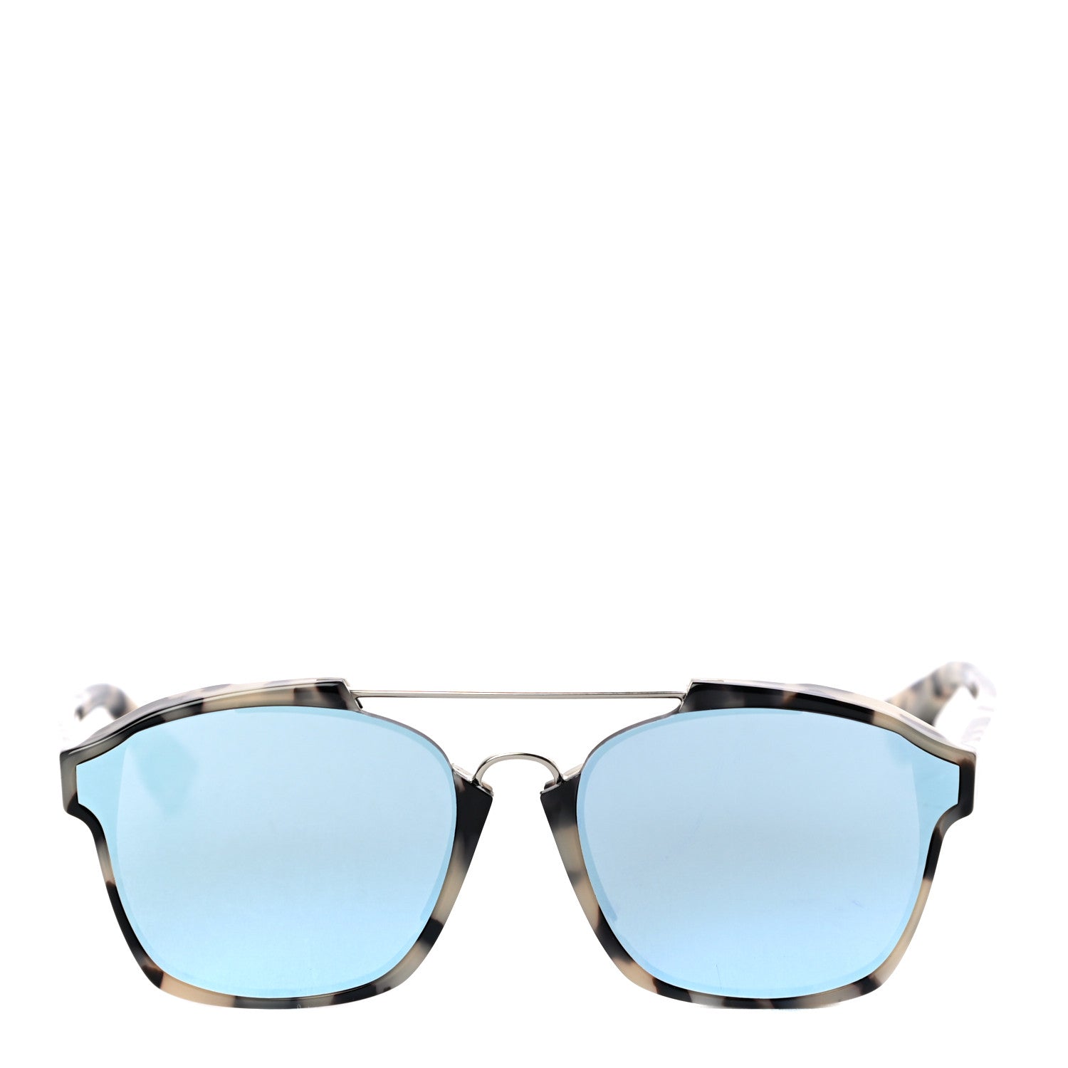 Christian Dior Abstract Square Mirrored Sunglasses Spotted Havana Blue 4 of 7