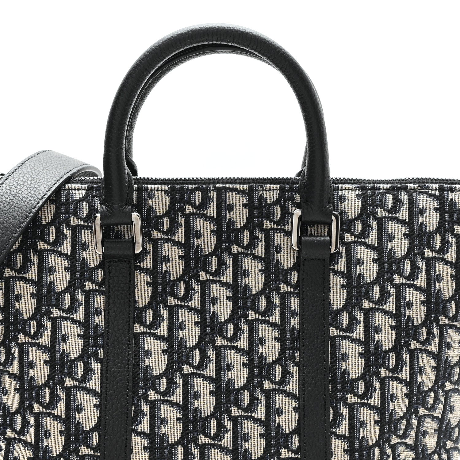 Christian Dior Oblique Jacquard Weekender 25 Blue Black 8 of 12
