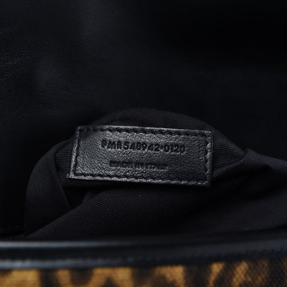 Saint Laurent Smooth Calfskin Canvas Leopard Print Medium Niki Chain Satchel Light Natural 9 of 11