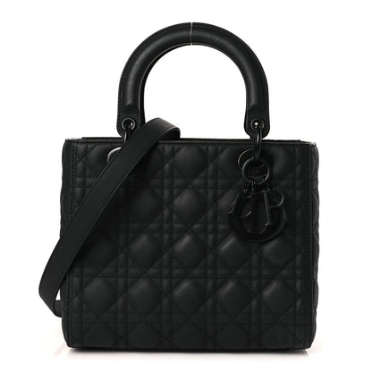 Christian Dior Ultra Matte Calfskin Cannage Medium Lady Dior Black 1 of 9