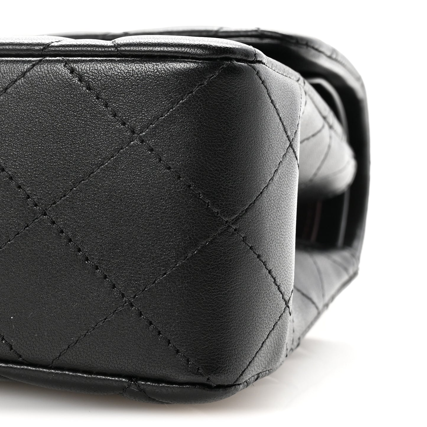 Lambskin Quilted Small Double Flap Black