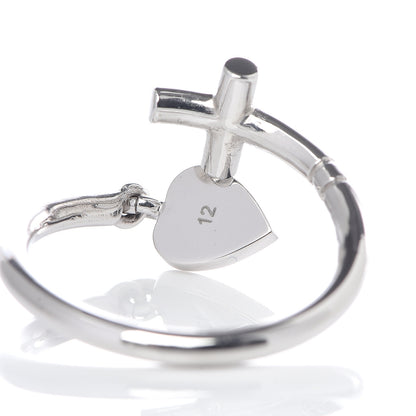 Gucci 18K White Gold Cross and Heart Ring 51 5.75 4 of 6