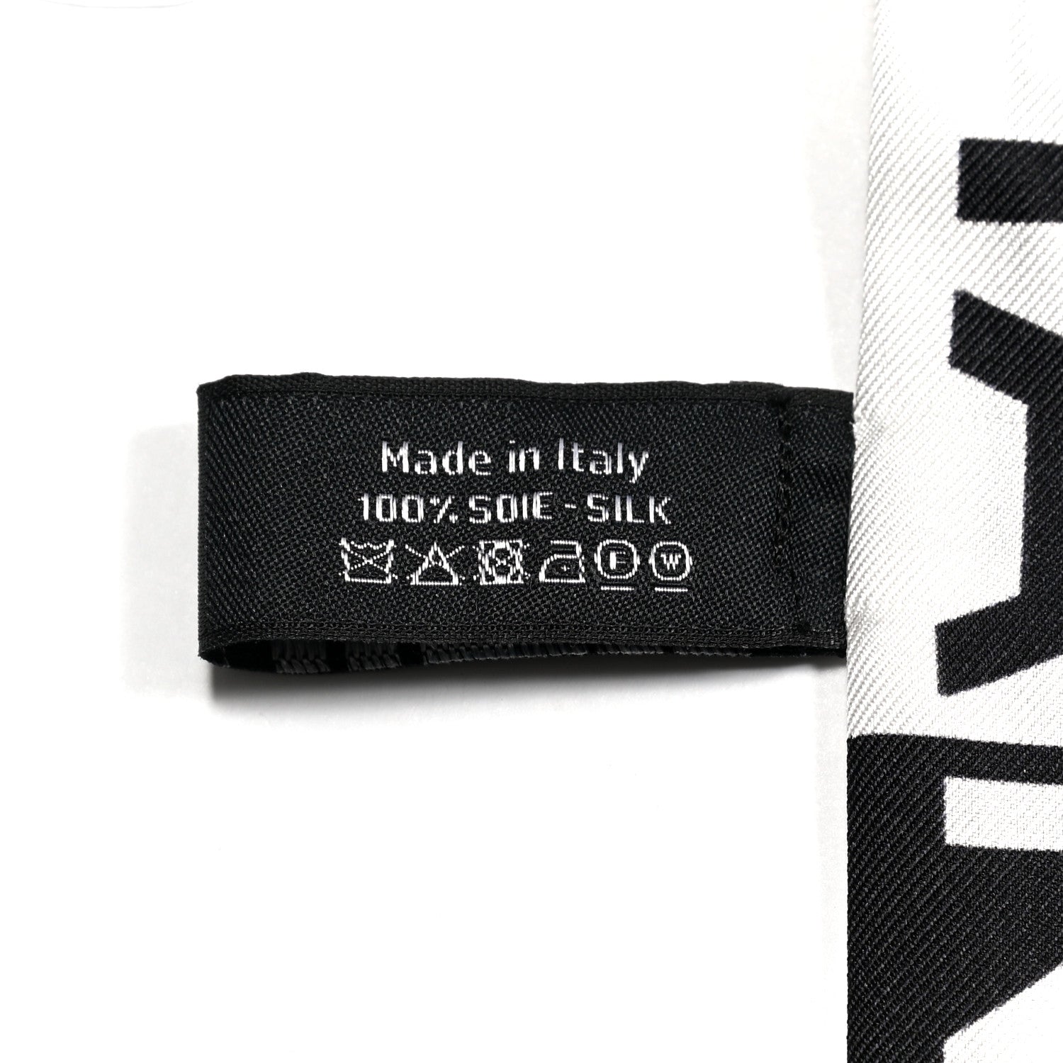 Chanel Silk Logo Slim Bandeau Scarf Black White 4 of 4