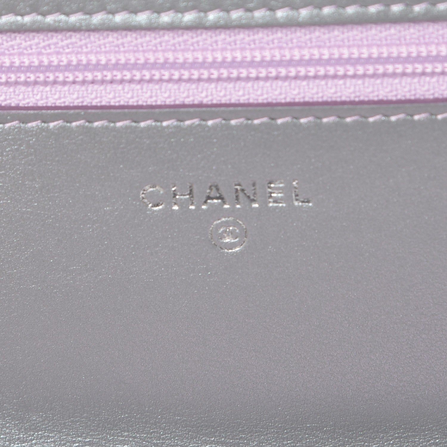 Chanel Iridescent Lambskin Chevron Quilted Reissue Wallet On Chain WOC Light Purple 6 of 9