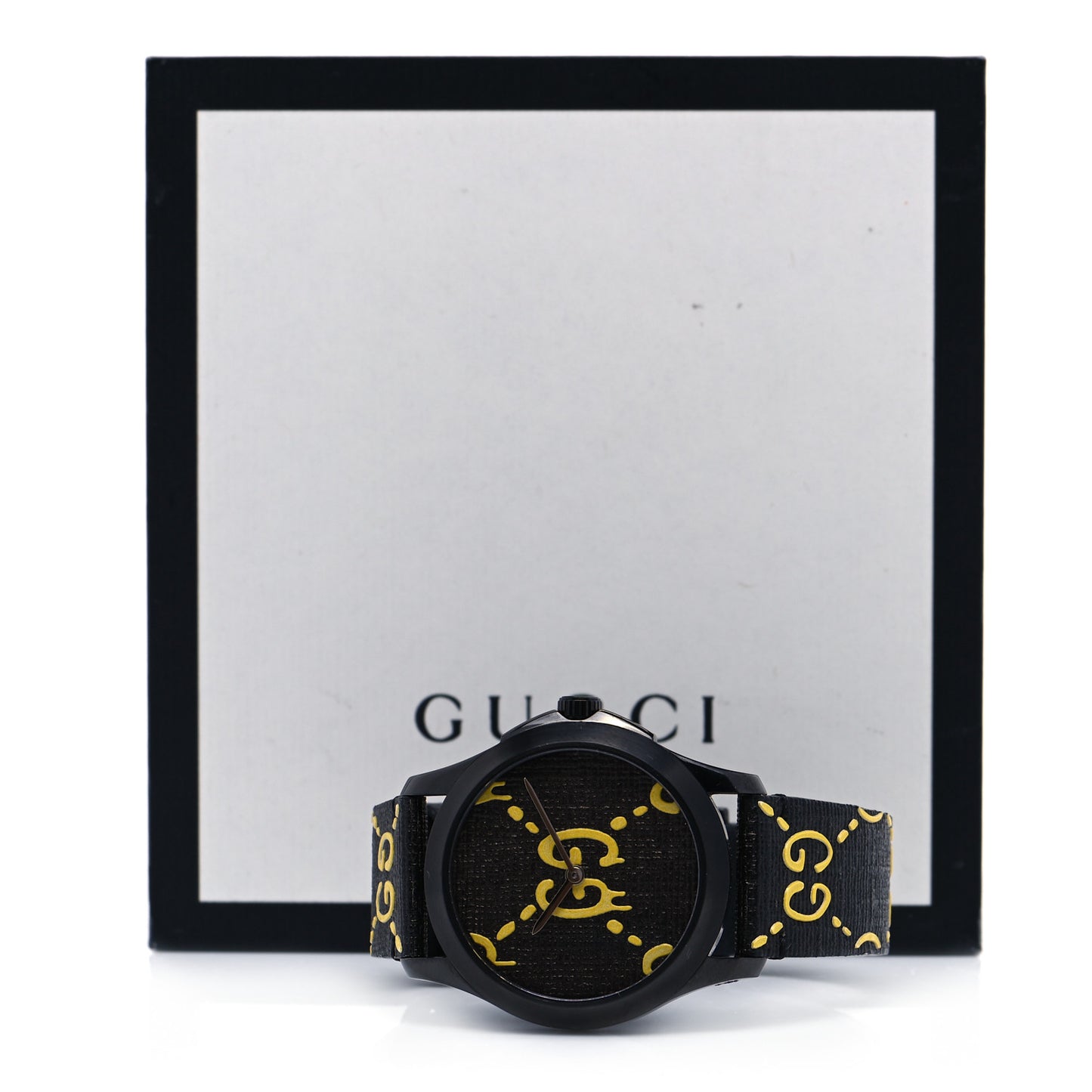 PVD Stainless Steel Canvas 38mm G-Timeless GucciGhost Quartz Watch Black