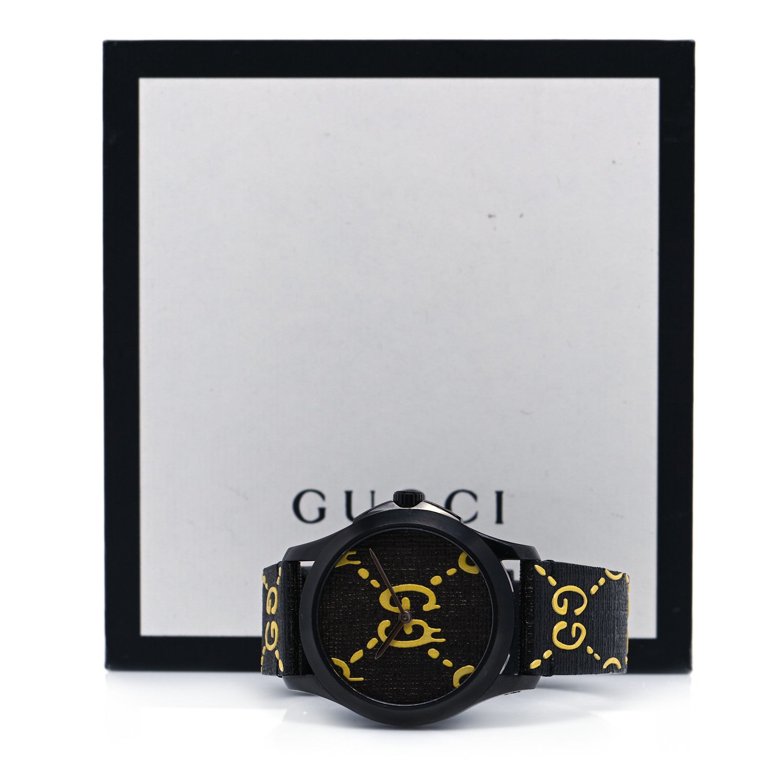 Gucci PVD Stainless Steel Canvas 38mm G-Timeless GucciGhost Quartz Watch Black 7 of 7