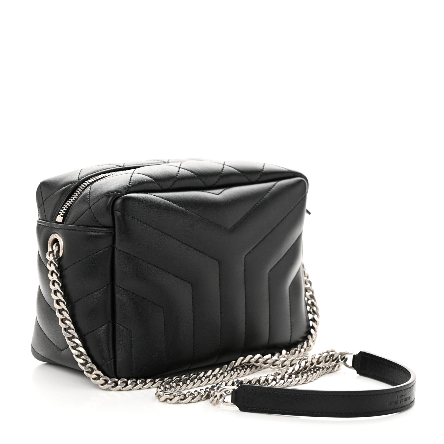 Saint Laurent Calfskin Y Quilted Monogram Small Loulou Bowling Bag Black 2 of 11