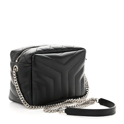 Saint Laurent Calfskin Y Quilted Monogram Small Loulou Bowling Bag Black 2 of 11