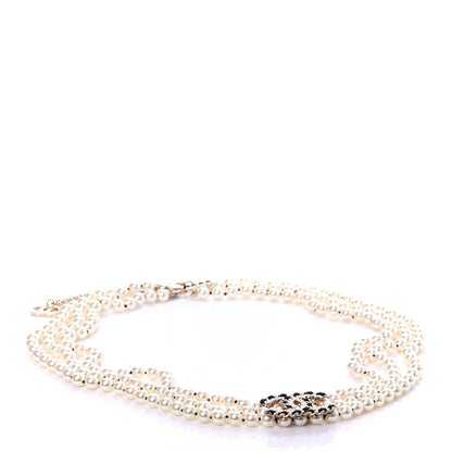 Chanel Pearl Crystal CC Triple Strand Fancy Belt 70 Pearly White 1 of 4