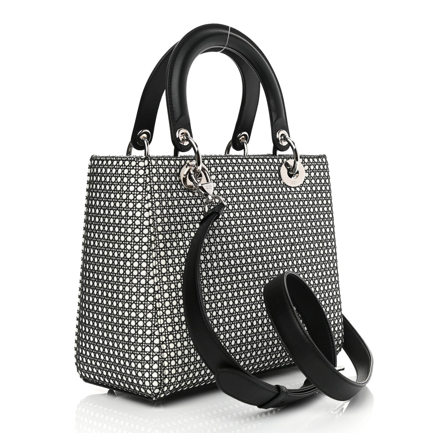 Micro-Cannage Smooth Calfskin Medium Lucky Badges Lady Dior Multicolor