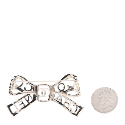 Chanel Metal Crystal Bow-tiful CC Brooch Gold 3 of 5