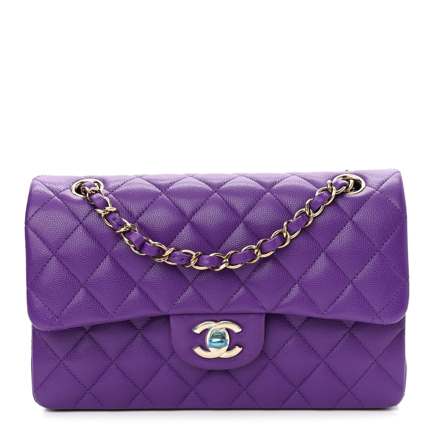 Chanel Caviar Quilted Small Double Flap Dark Purple 1 of 10