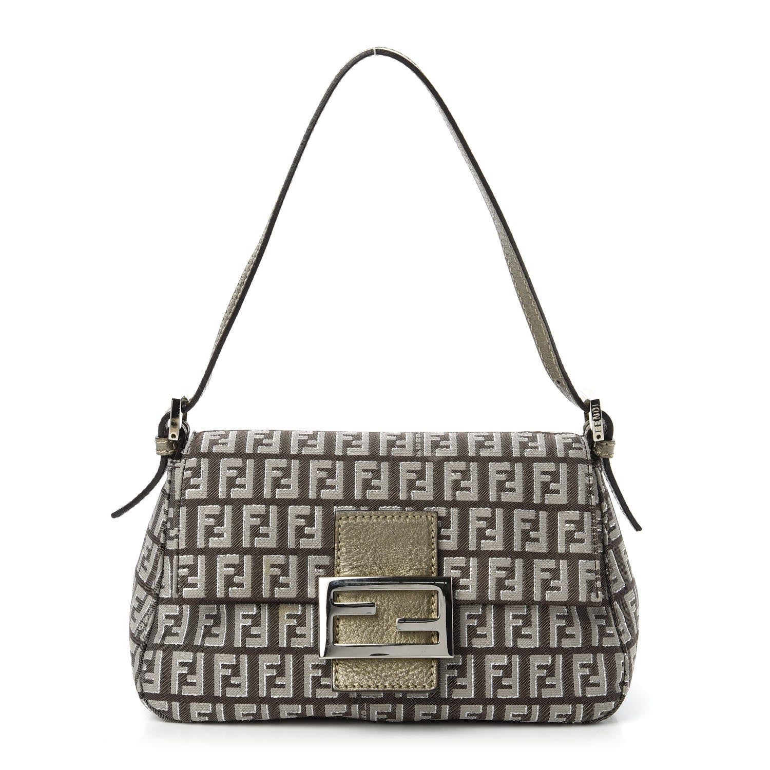 Fendi Zucchino Vachetta Mini Mama Baguette Caffe Argilla Canna di Fucile 1 of 10