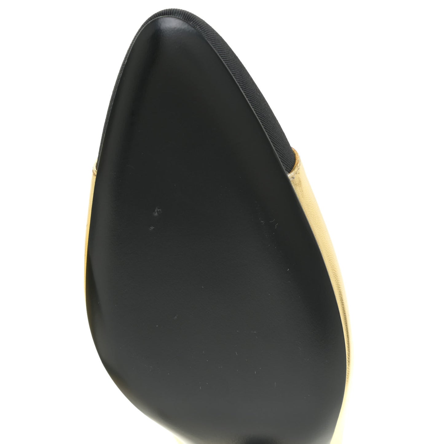 Laminated Lambskin Grosgrain Cap Toe CC Pumps 36 Gold Black
