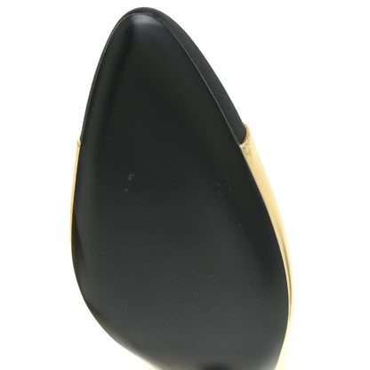 Chanel Laminated Lambskin Grosgrain Cap Toe CC Pumps 36 Gold Black 8 of 14