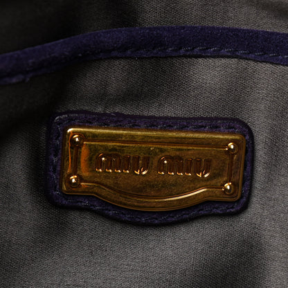 Miu Miu Suede Top Handle Satchel Purple 6 of 11