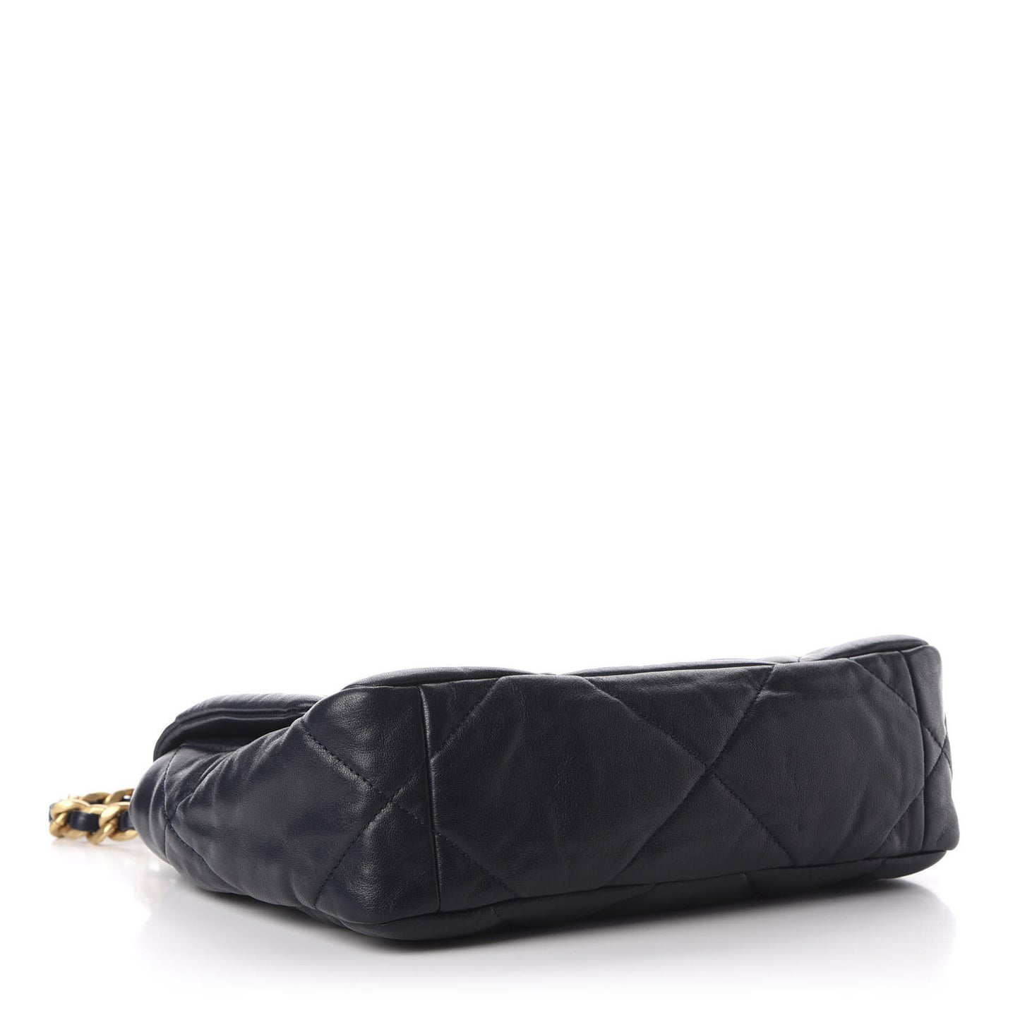 Lambskin Quilted Medium 19 Flap Navy Blue