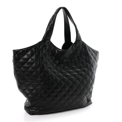 Saint Laurent Lambskin Quilted Maxi Icare Shopping Tote Black 4 of 11