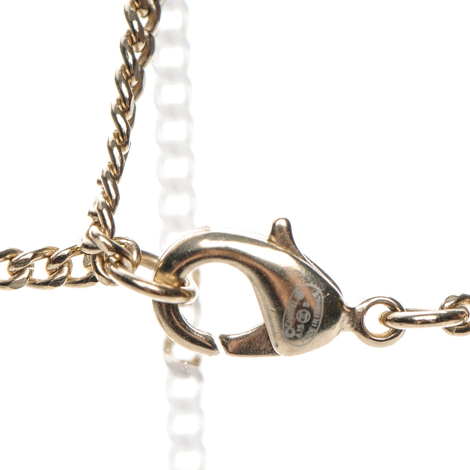 Chanel Baguette Crystal CC Necklace Light Gold Black 5 of 6