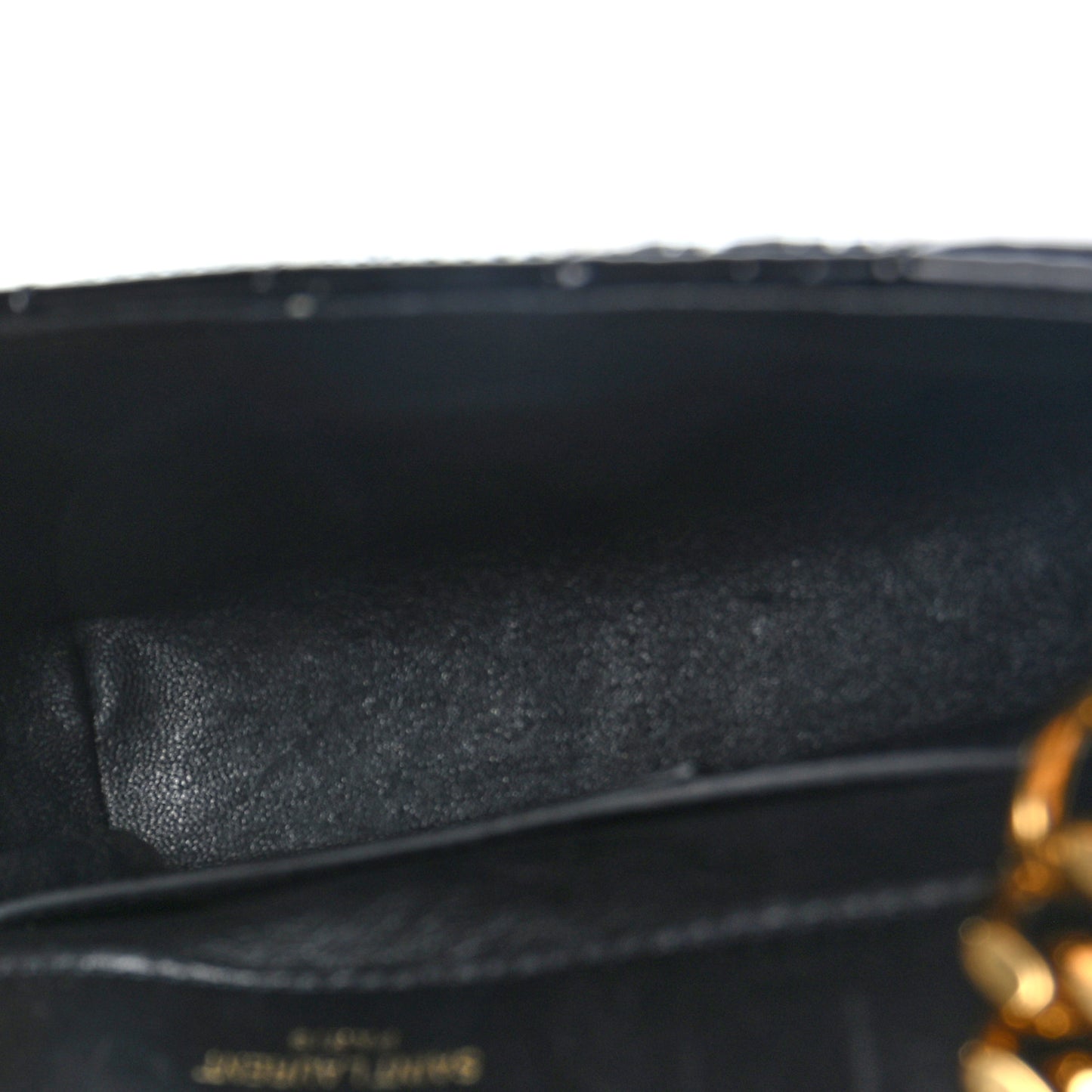 Patent Calfskin Matelasse Monogram Small Vicky Chain Bag Black