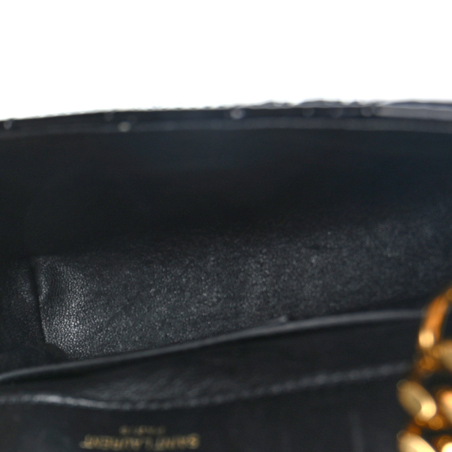 Saint Laurent Patent Calfskin Matelasse Monogram Small Vicky Chain Bag Black 5 of 12
