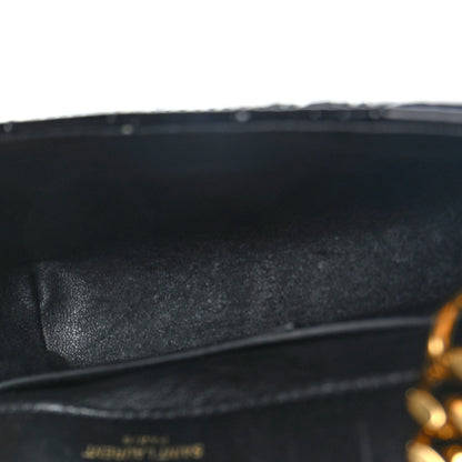 Saint Laurent Patent Calfskin Matelasse Monogram Small Vicky Chain Bag Black 5 of 12
