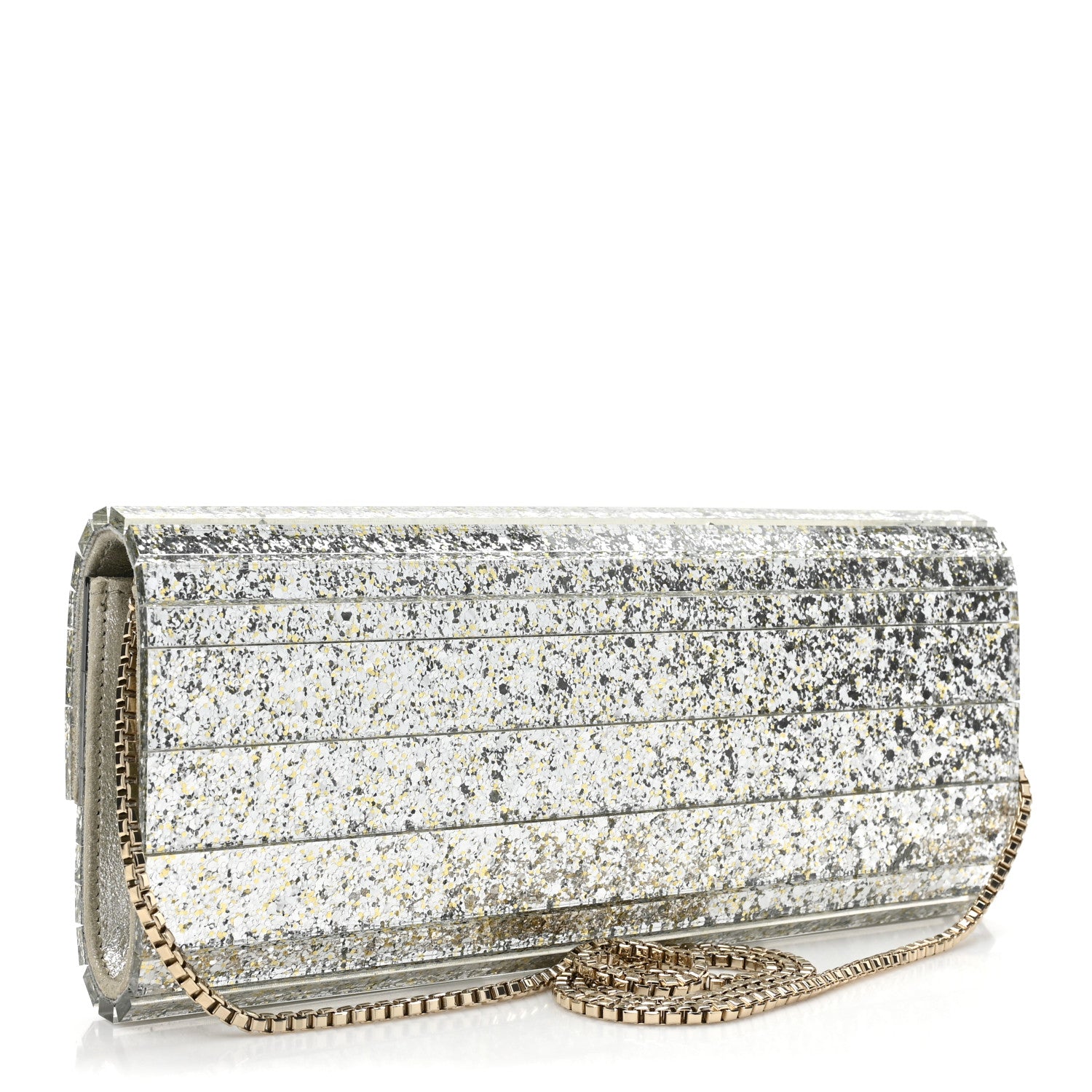 Jimmy Choo Acrylic Glitter Sweetie Clutch Champagne 3 of 9