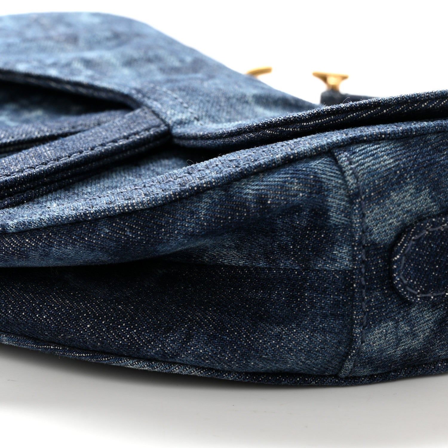 Christian Dior Denim Tie Dye Saddle Bag Blue 10 of 12