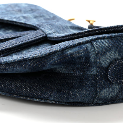 Christian Dior Denim Tie Dye Saddle Bag Blue 10 of 12