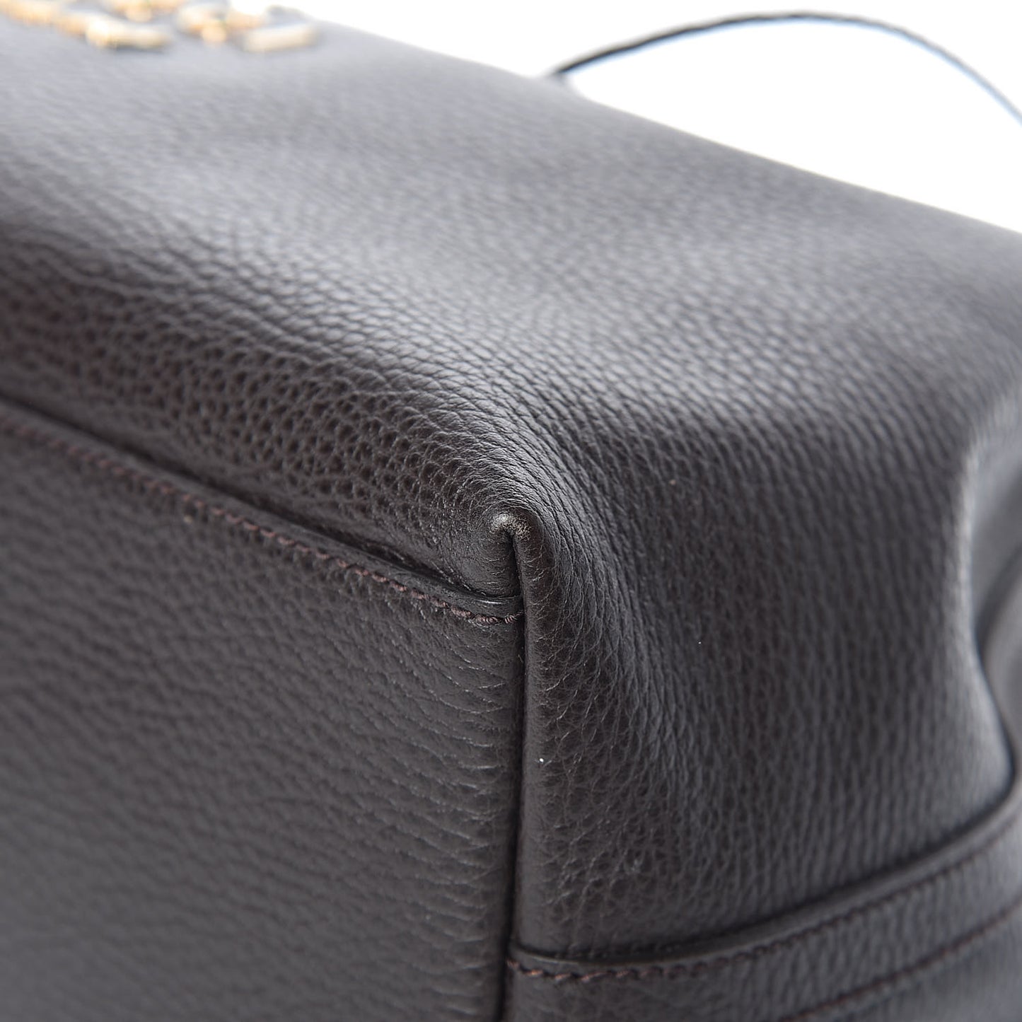 Calfskin Medium Braided Handle Gifford Tote Dark Brown