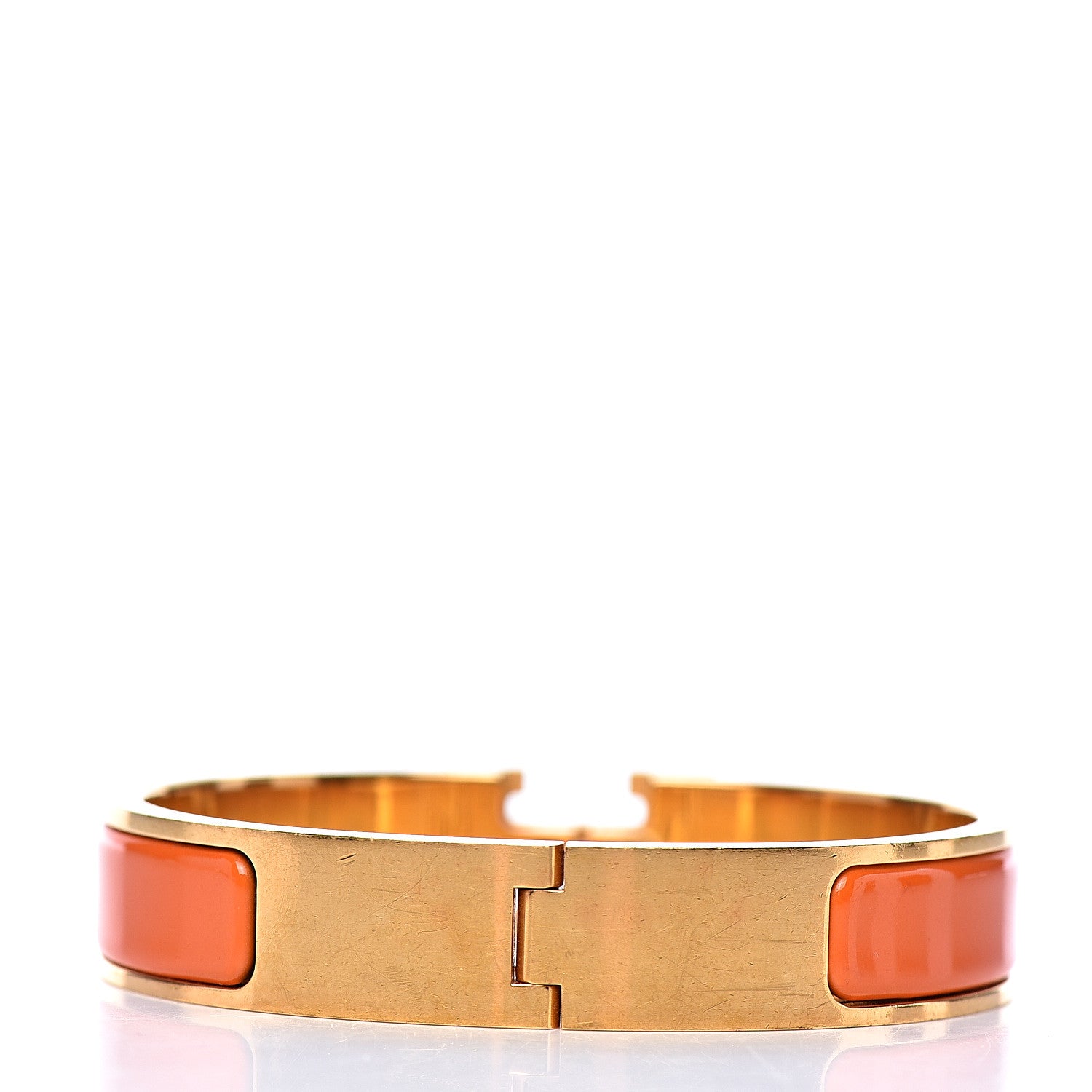 Hermes Enamel Narrow Clic Clac H Bracelet PM Orange 2 of 4