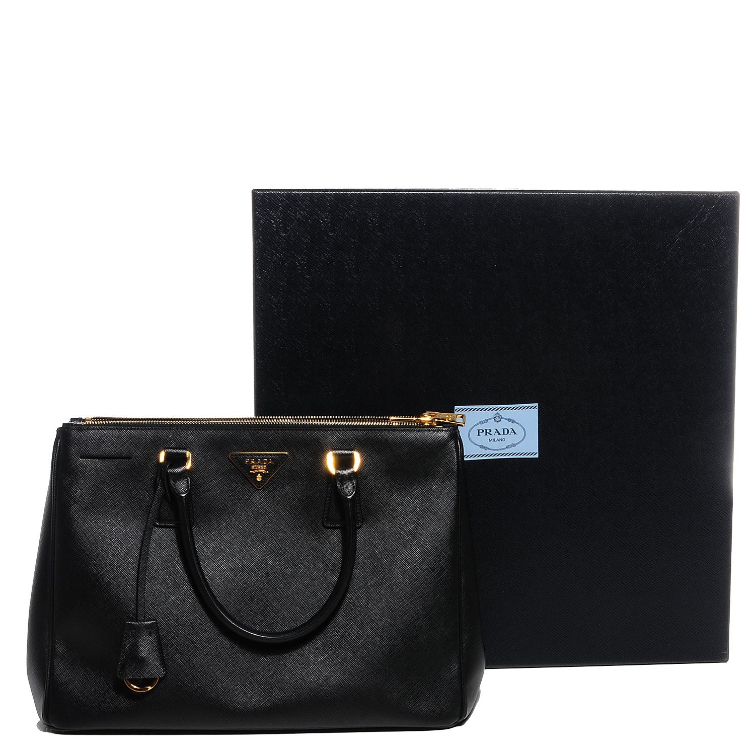 Prada Saffiano Lux Medium Double Zip Tote Nero Black 5 of 10