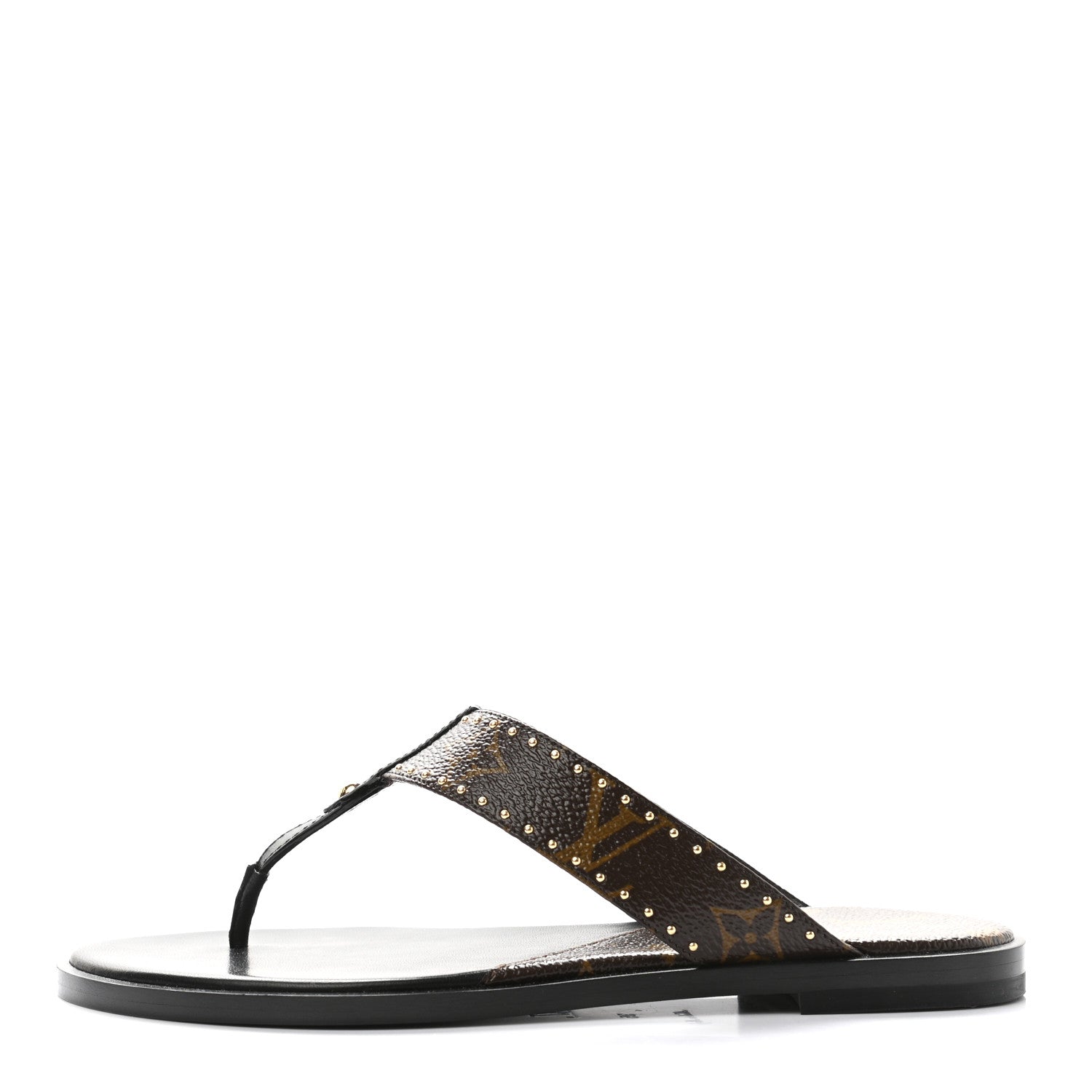 Louis Vuitton Monogram Sunny Flat Thong Sandals 35 Black 1 of 9