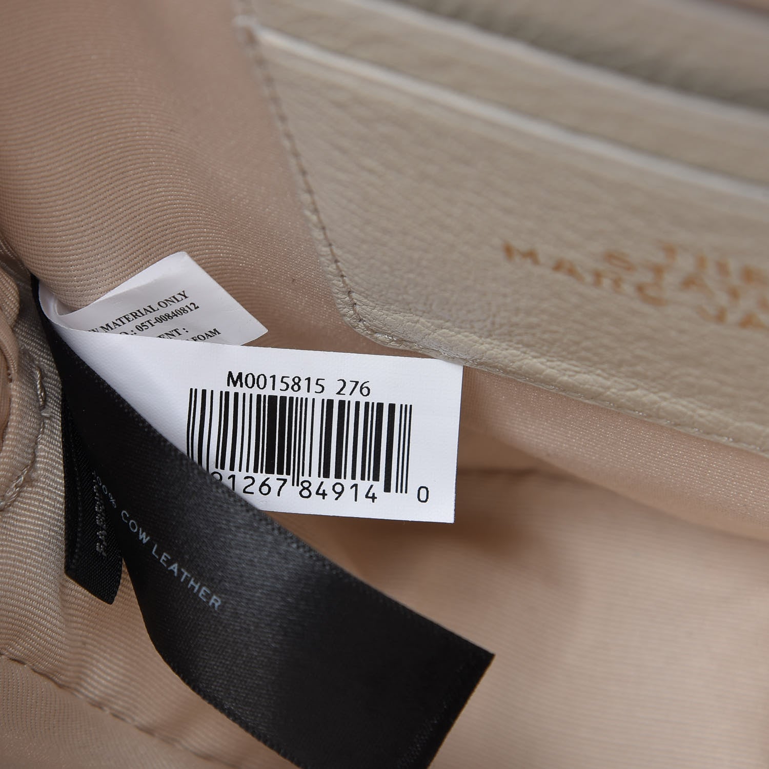 Marc Jacobs Grained Calfskin Quilted The Status Round Crossbody Oatmilk 9 of 11