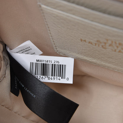 Marc Jacobs Grained Calfskin Quilted The Status Round Crossbody Oatmilk 9 of 11
