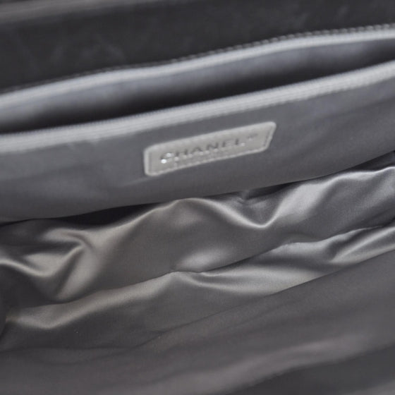 Lambskin Quilted XL Flap Black White