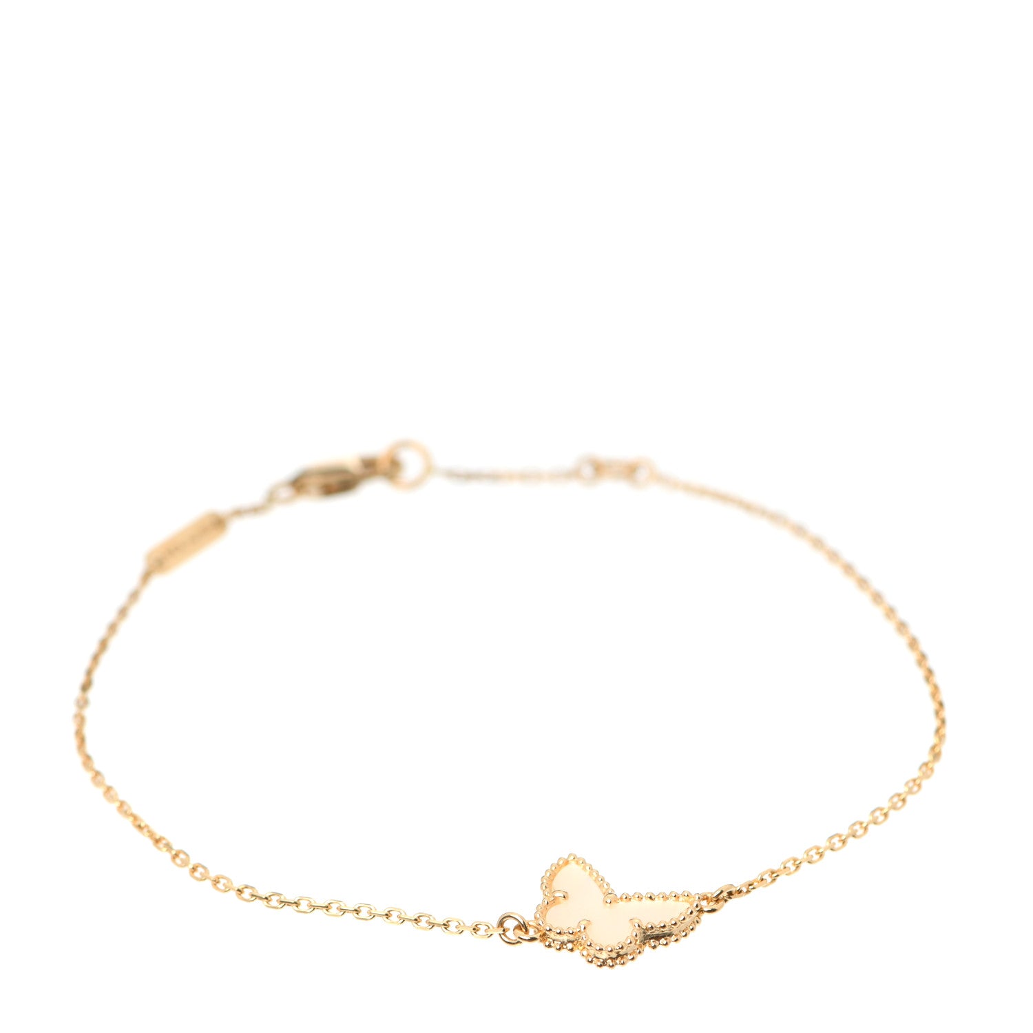 Van Cleef & Arpels 18K Yellow Gold Mother of Pearl Sweet Alhambra Butterfly Bracelet 1 of 6