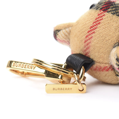 Burberry Cashmere Vintage Check Thomas Bear Bag Charm Antique Yellow 3 of 3
