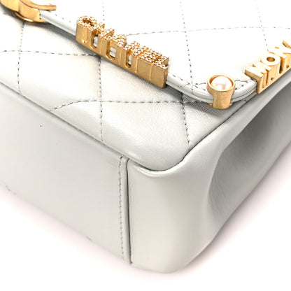 Chanel Lambskin Enamel Strass Quilted Mini Paris Monaco Flap Light Grey 10 of 10