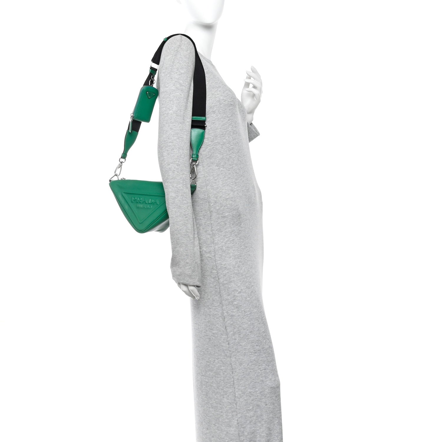Prada Grace Lux Triangle Shoulder Bag Mango 2 of 9