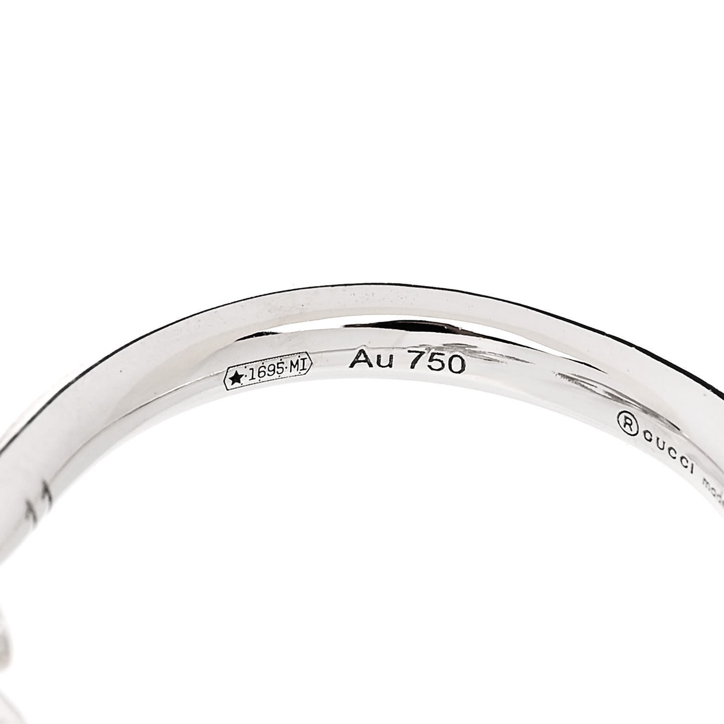 18K White Gold Diamond Flora GG Open Ring 49 5