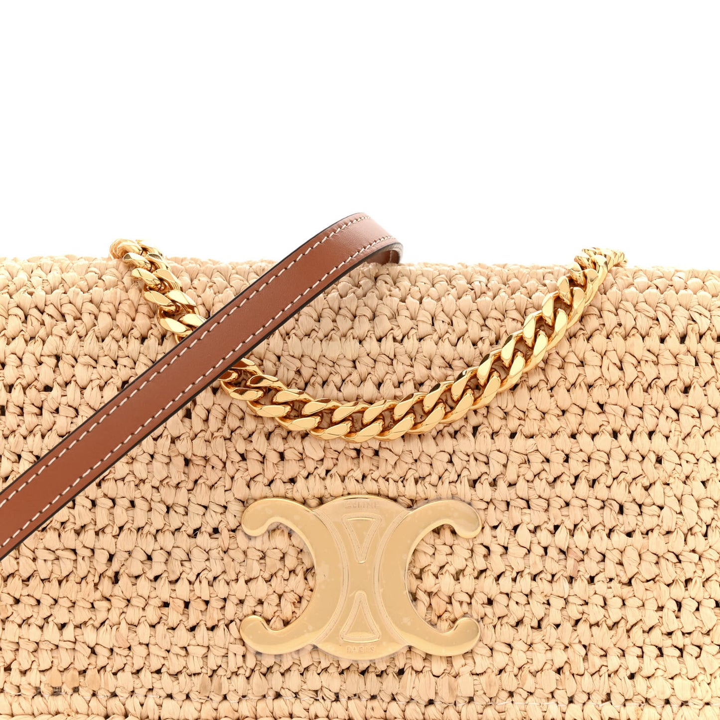 Raffia Calfskin Multipochette Natural