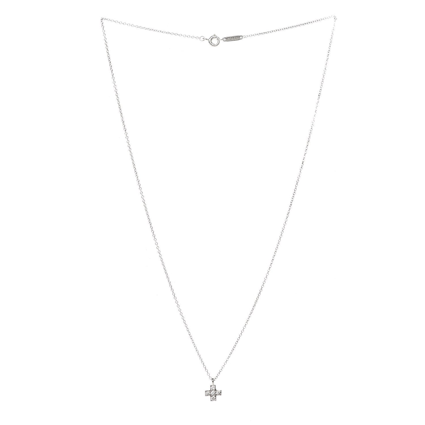 Platinum Diamond Cruciform Cross Pendant Necklace