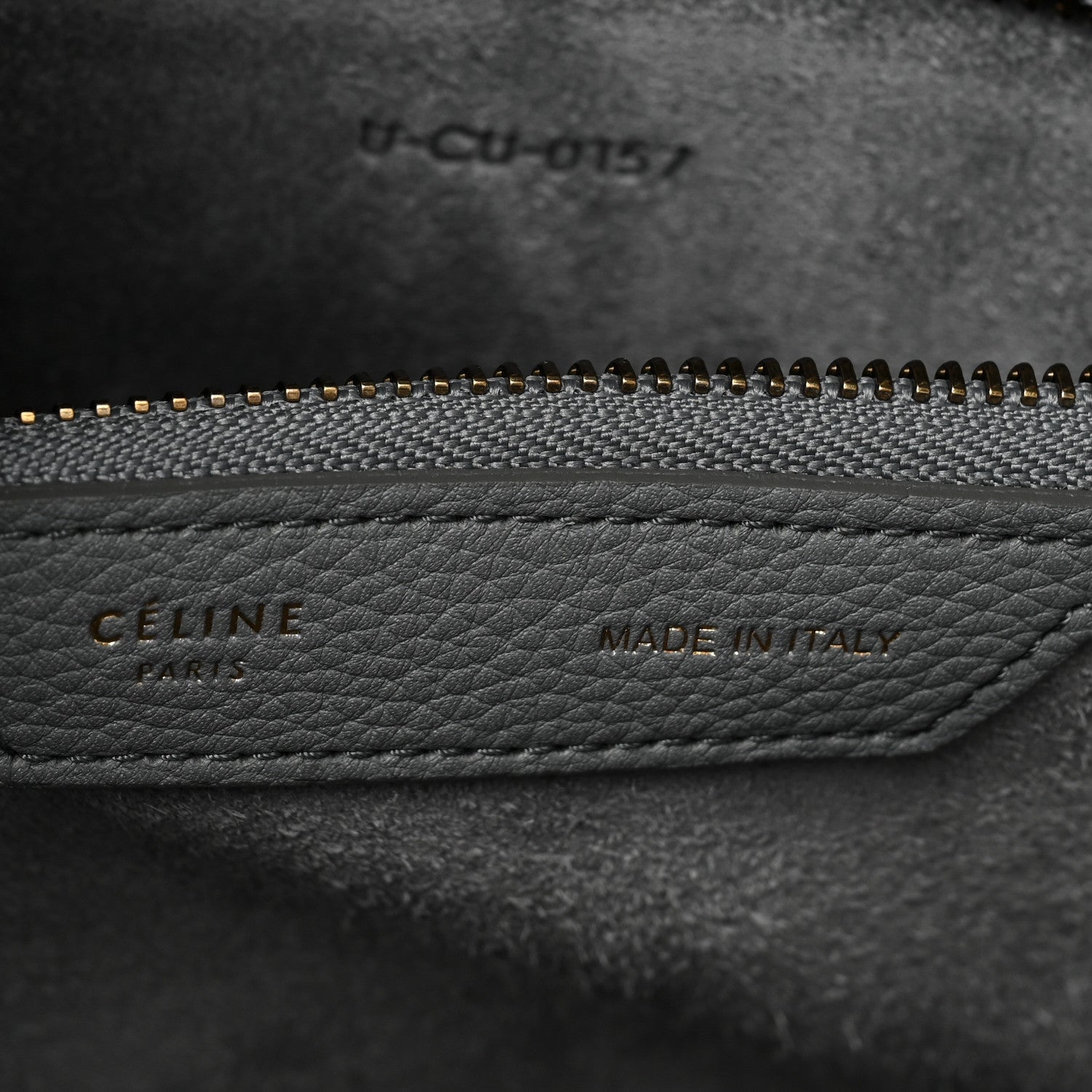 Celine Drummed Calfskin Mini Luggage Kohl 6 of 10
