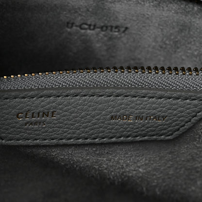 Celine Drummed Calfskin Mini Luggage Kohl 6 of 10