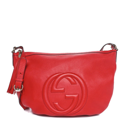 Gucci Pebbled Calfskin Medium Soho Hobo Red 1 of 10